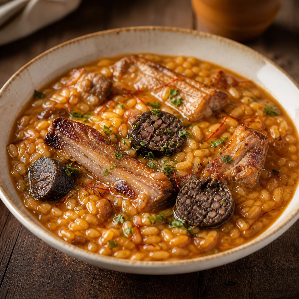 Arroz meloso de costilla y morcilla: el primer homenaje de septiembre