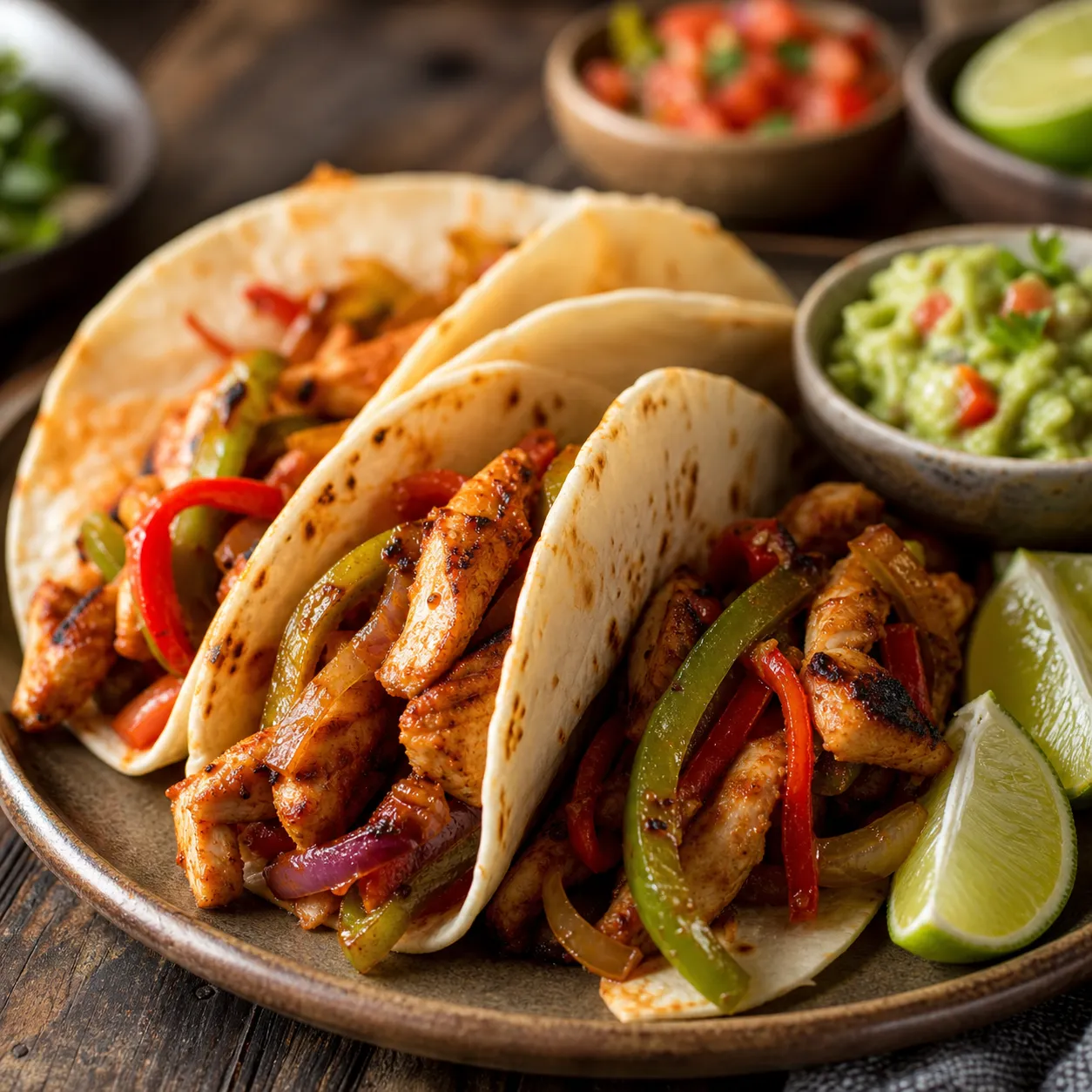 Fajitas de pollo rápidas y sabrosas para una cena sin complicaciones